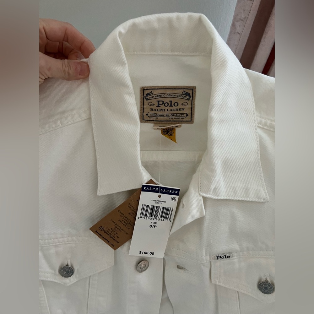Polo by Ralph Lauren white denim Jacket. Size Small